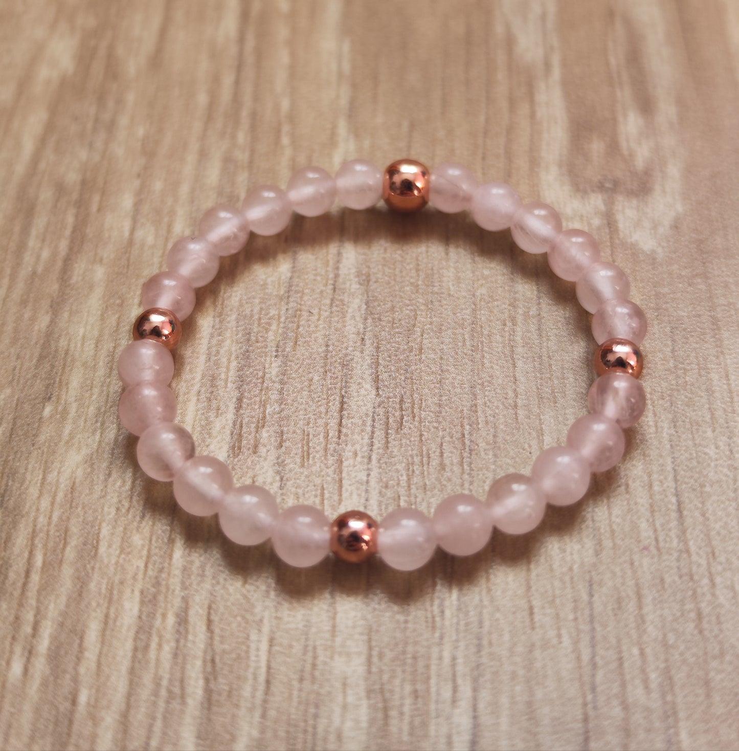 Bracelet enfant Quartz rose 4 mm