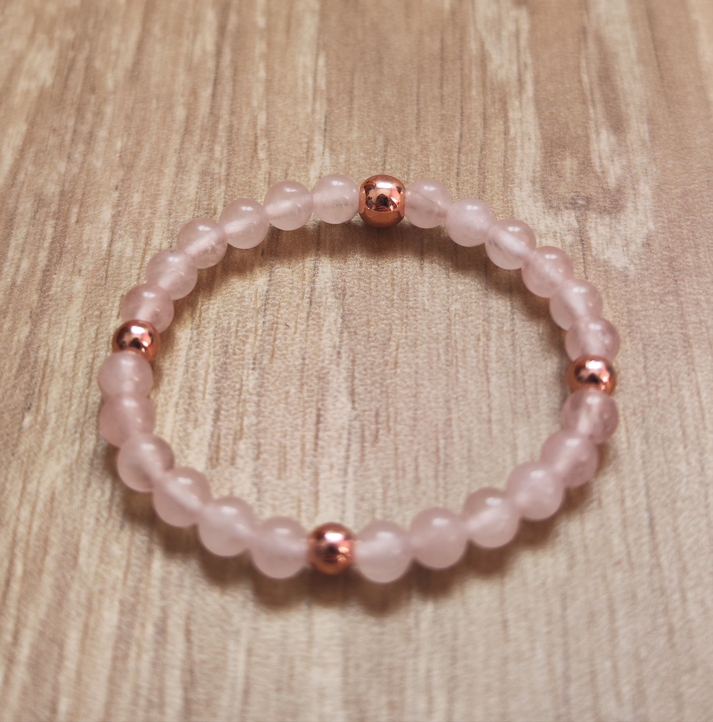 Bracelet enfant Quartz rose 4 mm