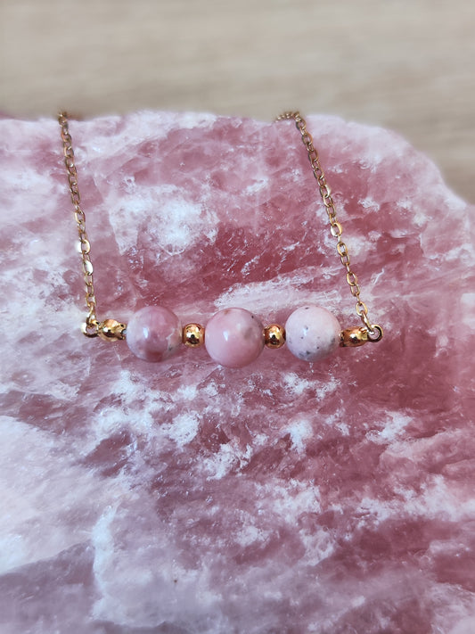 Collier en Opale rose