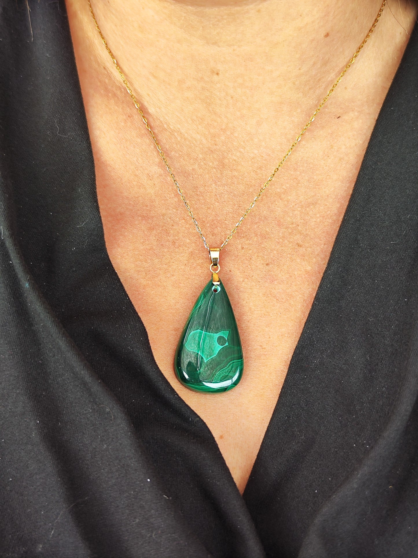 Pendentif en Malachite